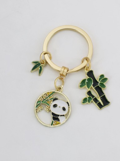 Panda Detail Charm Keychain