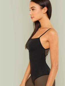 Strappy Open Back Rib Knit Bodysuit