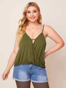 SHEIN Plus Wrap Front Cami Top