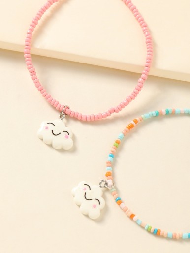 2pcs Girls Cloud Charm Anklet