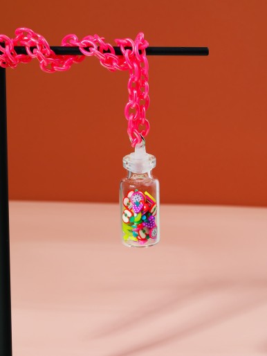 Girls Fruit Bottle Charm Necklace