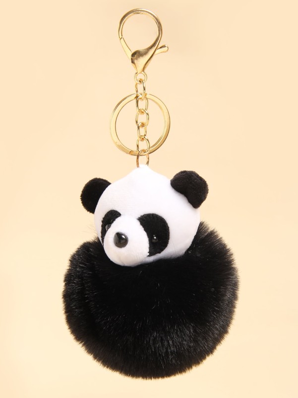 Cartoon & Pom Pom Charm Keychain