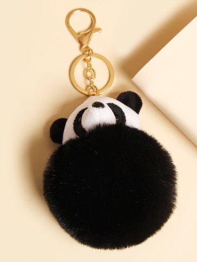 Cartoon & Pom Pom Charm Keychain