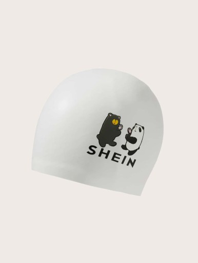SHEIN Panda Print Swim Cap