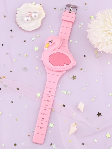 ساعة إلكترونية بتصميم بجعة كرتونية للأطفال