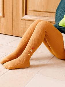 Girls Flower Embroidered Tights