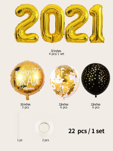 1set 2021 Graduation Party Balloon