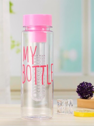 1pc Slogan Graphic Travel Bottle & 1pc Bag