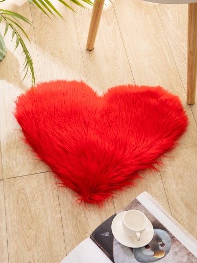 Heart Shaped Plush Rug