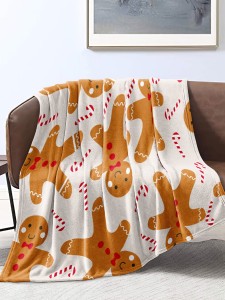 Christmas Print Fleece Throw