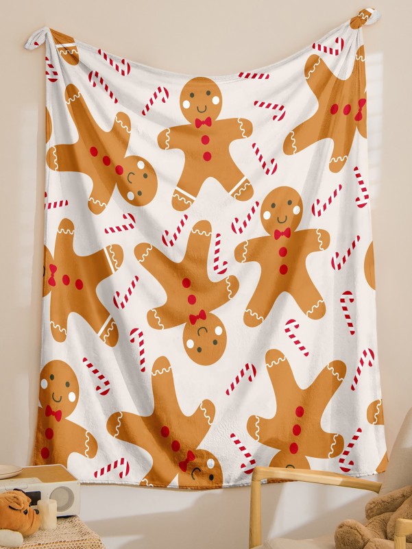 Christmas Print Fleece Throw