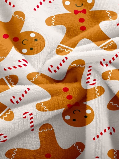 Christmas Print Fleece Throw