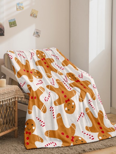 Christmas Print Fleece Throw