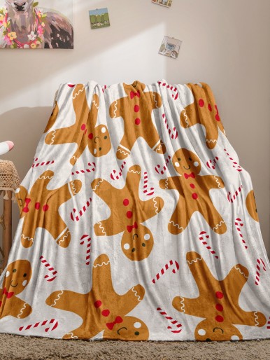 Christmas Print Fleece Throw