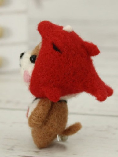 Cartoon Dog Wool Felt Poke Material Kit