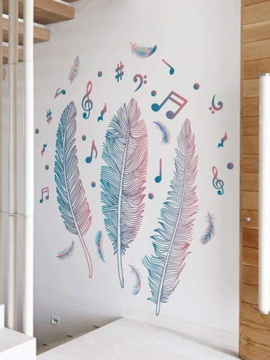 Feather Print Wall Sticker