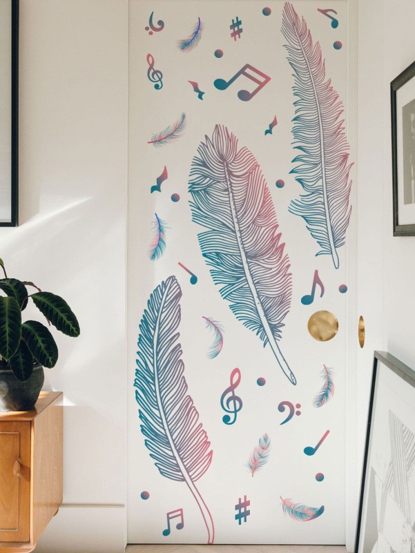 Feather Print Wall Sticker