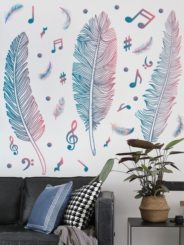 Feather Print Wall Sticker