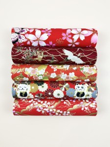 5pcs Flower Print DIY Fabric