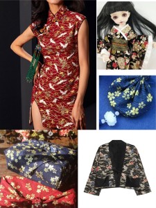 5pcs Flower Print DIY Fabric