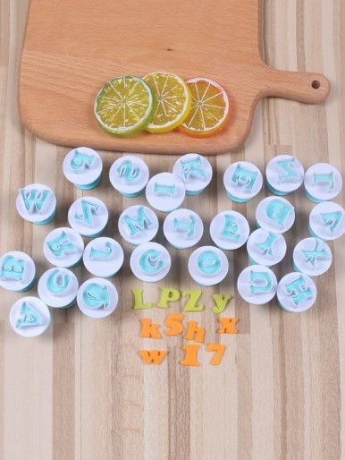 26pcs Alphabet Spring Biscuit Mold Set