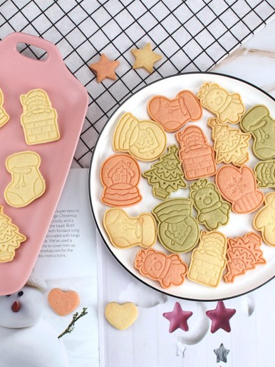 6pcs Christmas Cookie Press Mold