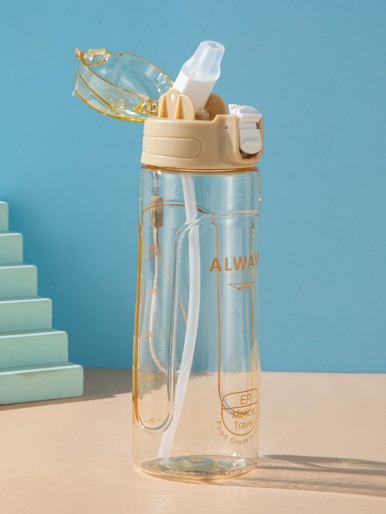 1pc Portable Straw Water Bottle