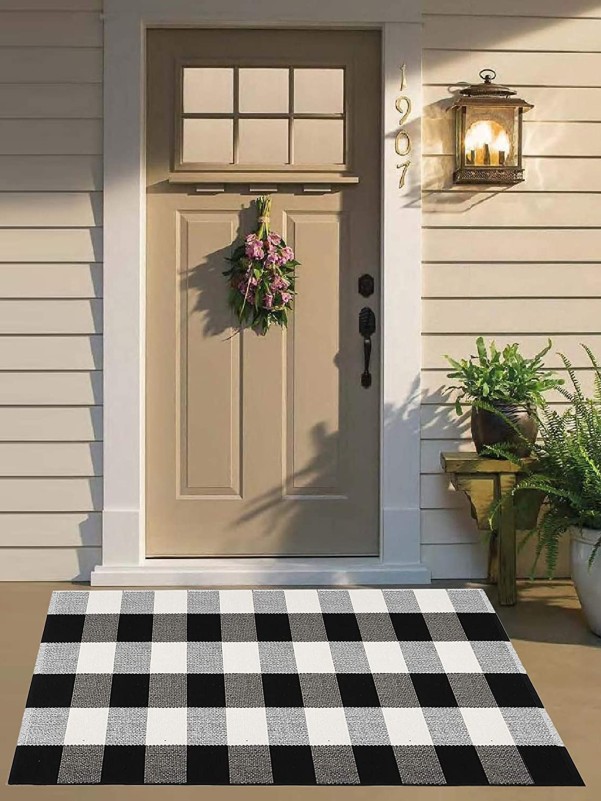 Plaid Pattern Outdoor Door Mat