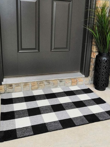 Plaid Pattern Outdoor Door Mat