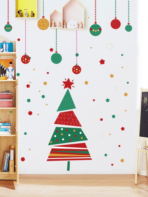 ملصق حائط بنمط شجرة عيد الميلاد