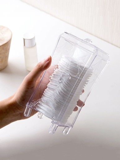 1pc Clear Cotton Pad Storage Box