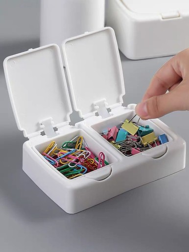 1pc Double Grid Storage Box