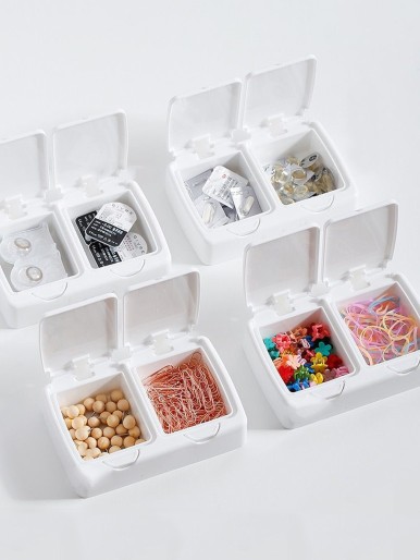 1pc Double Grid Storage Box