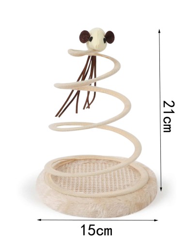 Plush Spring Spiral Disc With Mouse Cat Toy