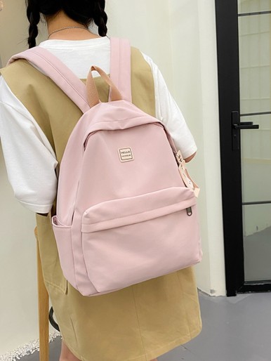 Minimalist Letter Patch Classic Backpack