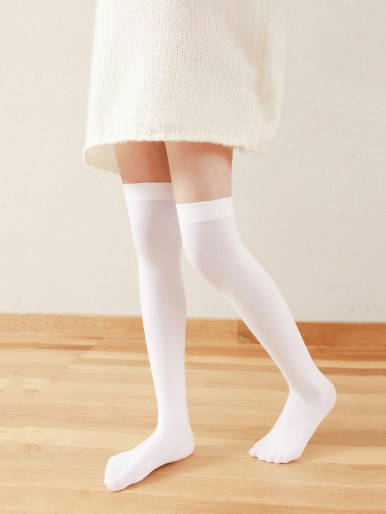 Girls Simple Over The Knee Socks