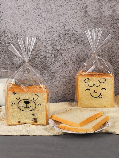 50pcs Random Cartoon Bread Packaging Bag