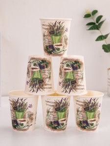 10pcs Lavender Print Disposable Cup