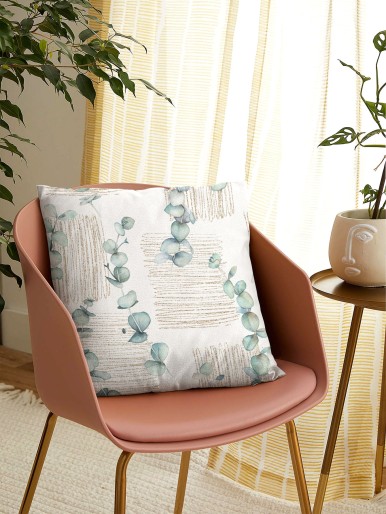 Leaf Print Cushion Cover Without Filler