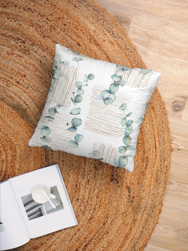 Leaf Print Cushion Cover Without Filler