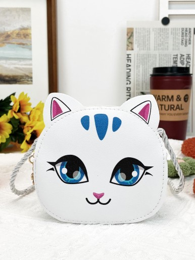 حقيبة كروس برسوم كارتونية على شكل قطة للفتيات