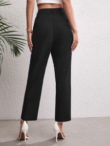 Zip Fly Plicated Tailored Pants