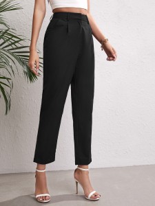 Zip Fly Plicated Tailored Pants