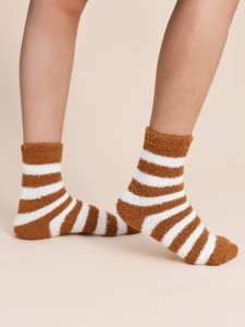 Men Striped Fuzzy Socks