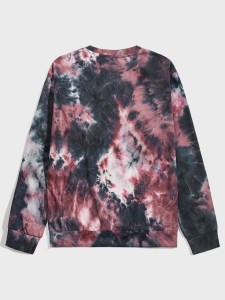 Men Tie Dye Letter Patched Detail Pullover