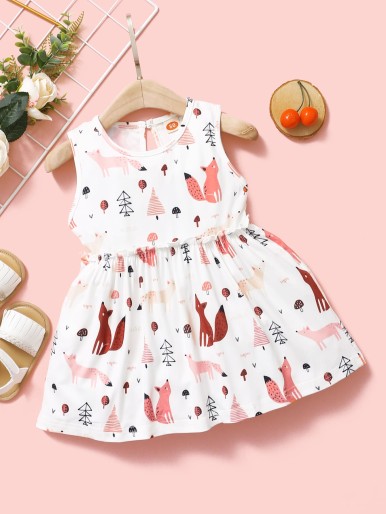 Baby Girl Cartoon Graphic A-line Dress