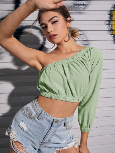 One Shoulder Crop Top