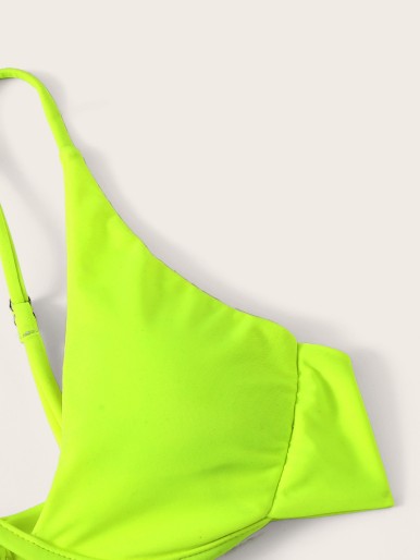 Neon Lime Underwire High Leg Bikini Swimsuit