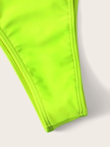 Neon Lime Underwire High Leg Bikini Swimsuit