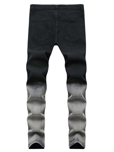 Men Two Tone Ripped Skinny Jeans